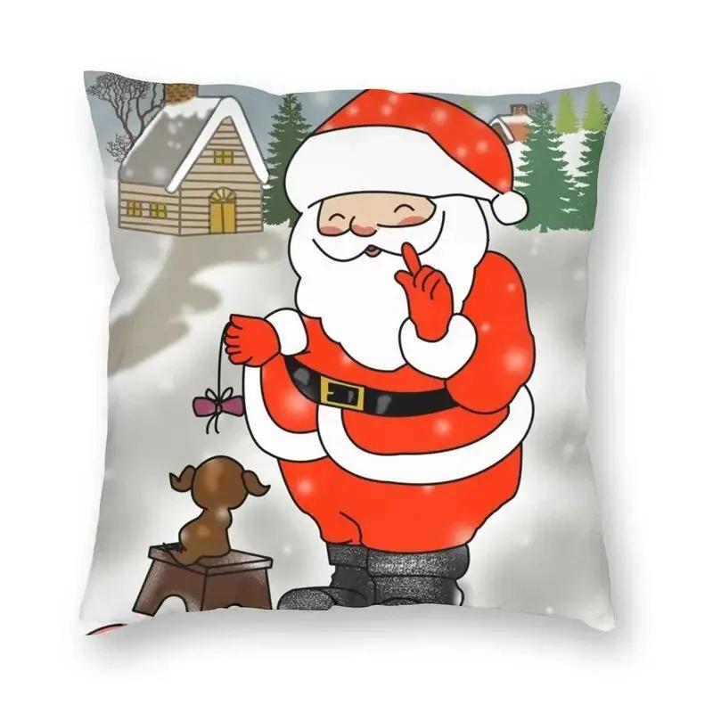 Cartoon Christmas Christmas Laor Decorative Pattern Cushion Cover Home Decoration Cushion Cover Sofa Pillowcase Merry Christmas