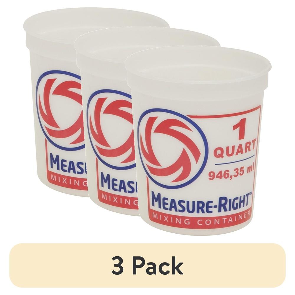 

Набор из 3 круглых пластиковых контейнеров для смешивания объемом 1 кварта (946 мл) Прозрачные Устойчивые к растворителям Легко читаемая разметка Идеально для красок, клеев, паст United States