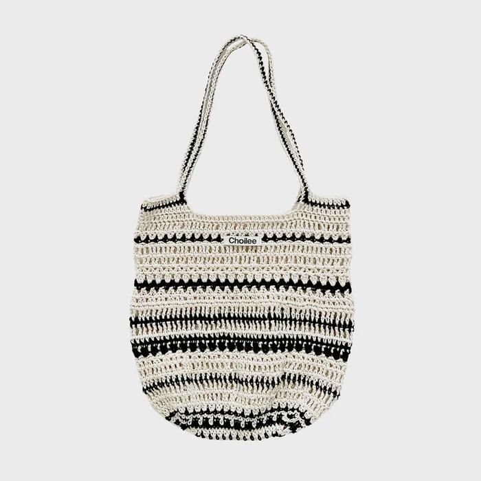 Stripe Net Bag (Ivory & Black)