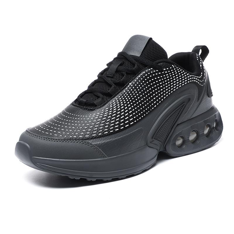 Air cushion men s sports shoes leather surface spring and autumn fashion running shoes trend hiking men s shoes 39 серый