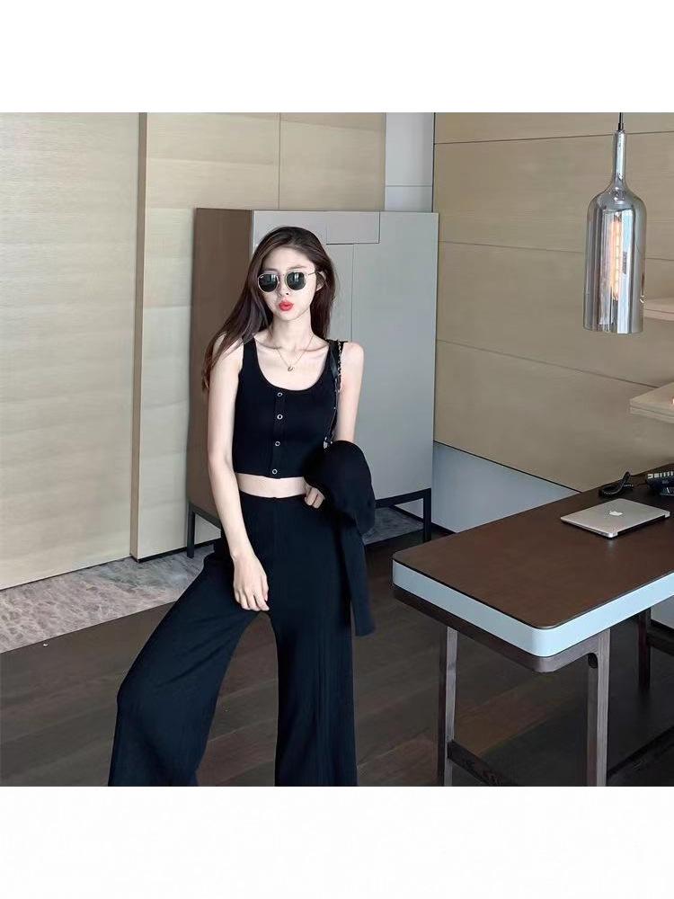 Autumn Casual Three-Piece Sports Suit: Cardigan and Glutinous Rice Style