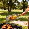 BBQ Basket Heavy-Duty Stainless Steel Grill Basket with Lid Removable Wooden Handle Rolling Grill Basket