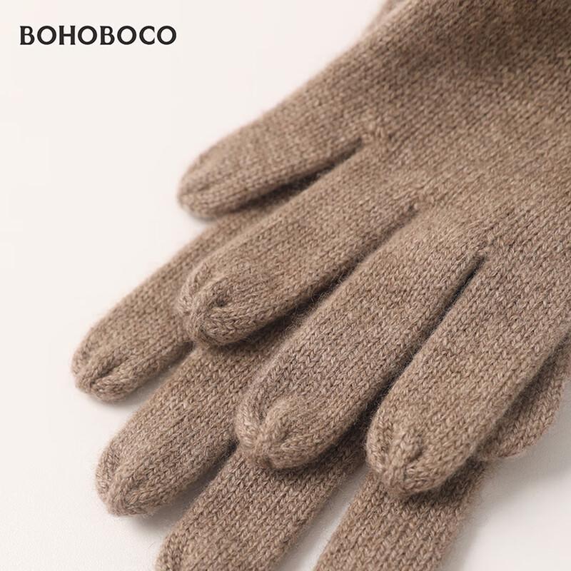 BOHOBOCO Women's 100% Cashmere Rose Gloves