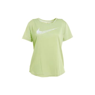 Swoosh Run Split Logo Quick-Dry Short Sleeve T-Shirt Women Tops Light-Olive-Green DM7778-371