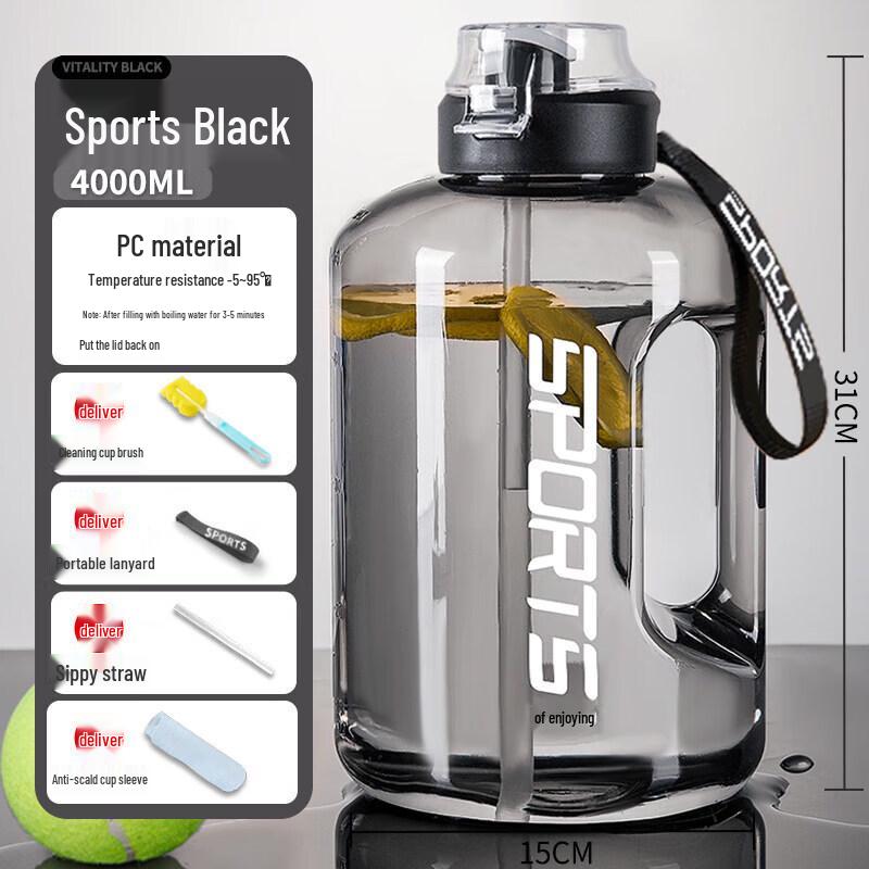 Youluo Large Capacity Sports & Outdoor Water Bottle with Straw