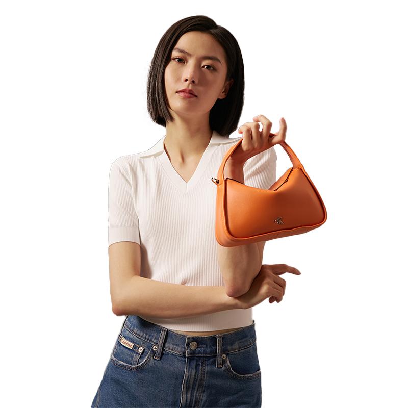 New CALVIN KLEIN Synthetic Material Crossbody Bag Women's Sun Orange DH3714-GBM