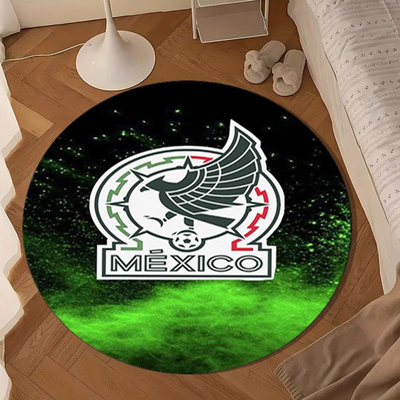 Mexico Football Emblem Round mat, Anti-slip Circle Carpet Chair rug For livingroom,Bedroom, doormat home decor Gift Christmas Gifts
