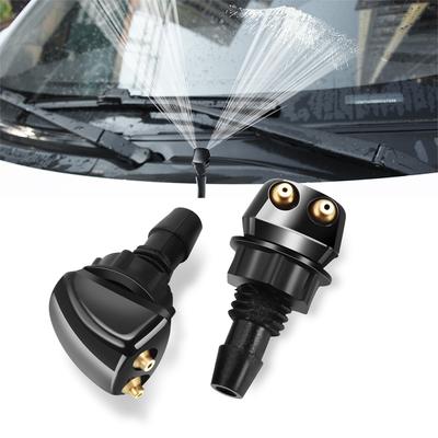 2PCS Car Windshield Wiper Washer Spray Nozzle Fits Most Car Models Dual Holes Windshield Washer Nozzle Wiper Water Spray Jet