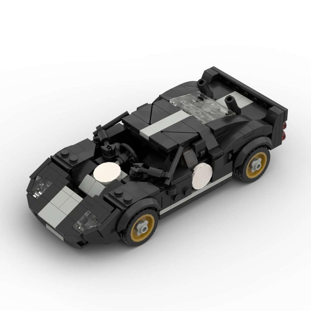 Compatible Building Blocks MOC DIY GT40 Small-Particle Creative Car Model Display Piece Assembly Toy