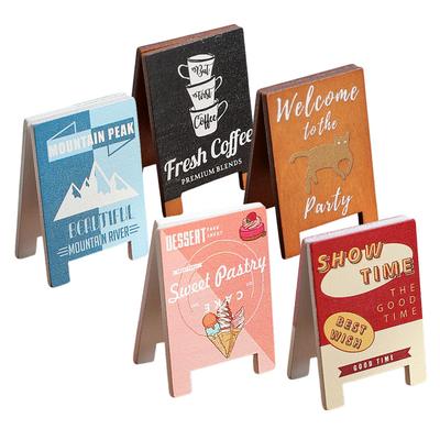 Orirya Cute Wooden Memo Clips, Nordic Retro Style, Coffee and Beer Pattern, for Tables, Desks, and As a Business Card Holder, Photo Clips, Desk