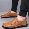 Mens Hollow Out Leather Shoes High Quality Cowhide Casual Shoe Breathable Business Shoes for Men Slip-On Driving Shoes Moccasins