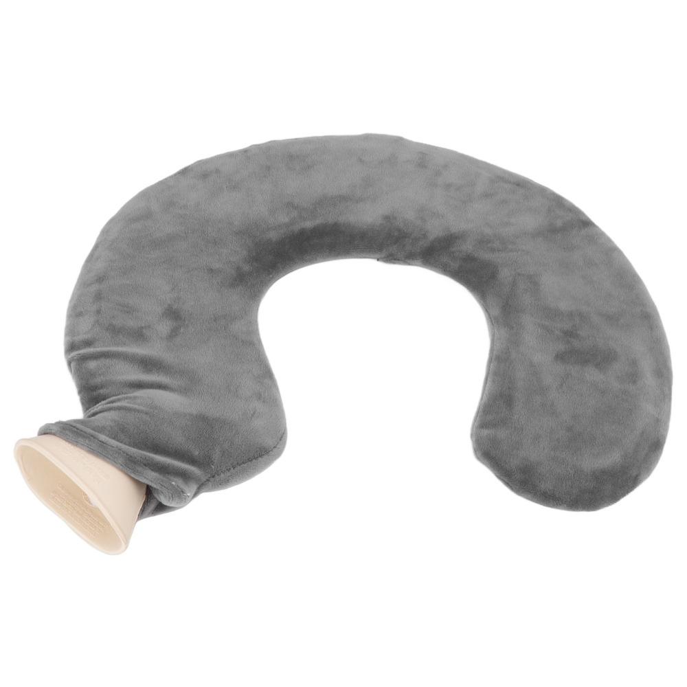 

Reusable U Shape Hot Water Bag Rubber Super Soft Cervical Care Bag Single Removable Cover Neck Warmer Home Use серый
