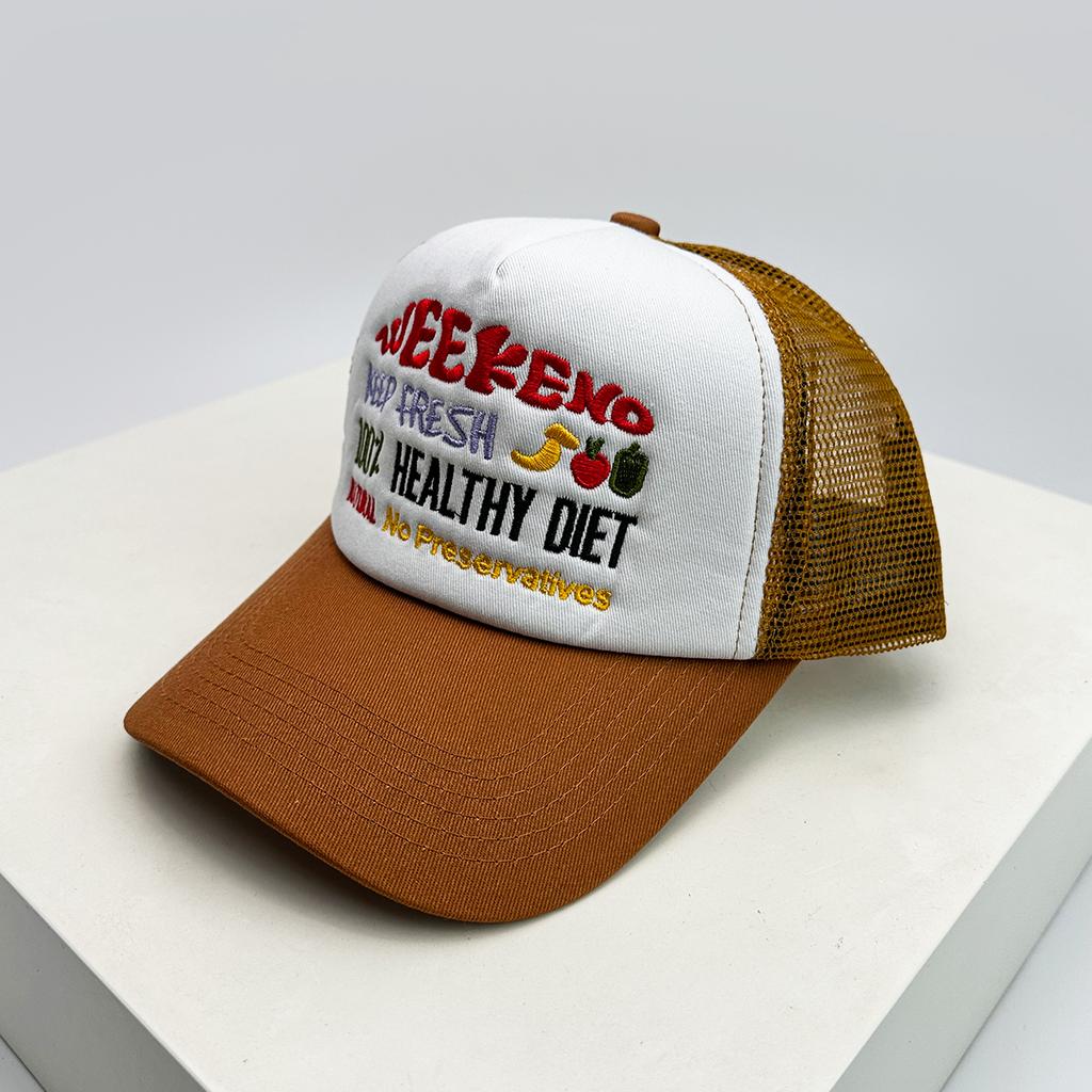 American Hip-hop Letter Embroidery Baseball Hats Sunshade New Unisex Color Block Breathable Trucker Caps Versatile Street Mesh