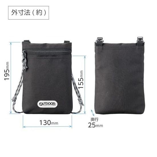 Hakuba OUTDOOR PRODUCTS Smartphone Pouch 06 Black Crossbody Shoulder Bag Wallet AMZODSPP06BK
