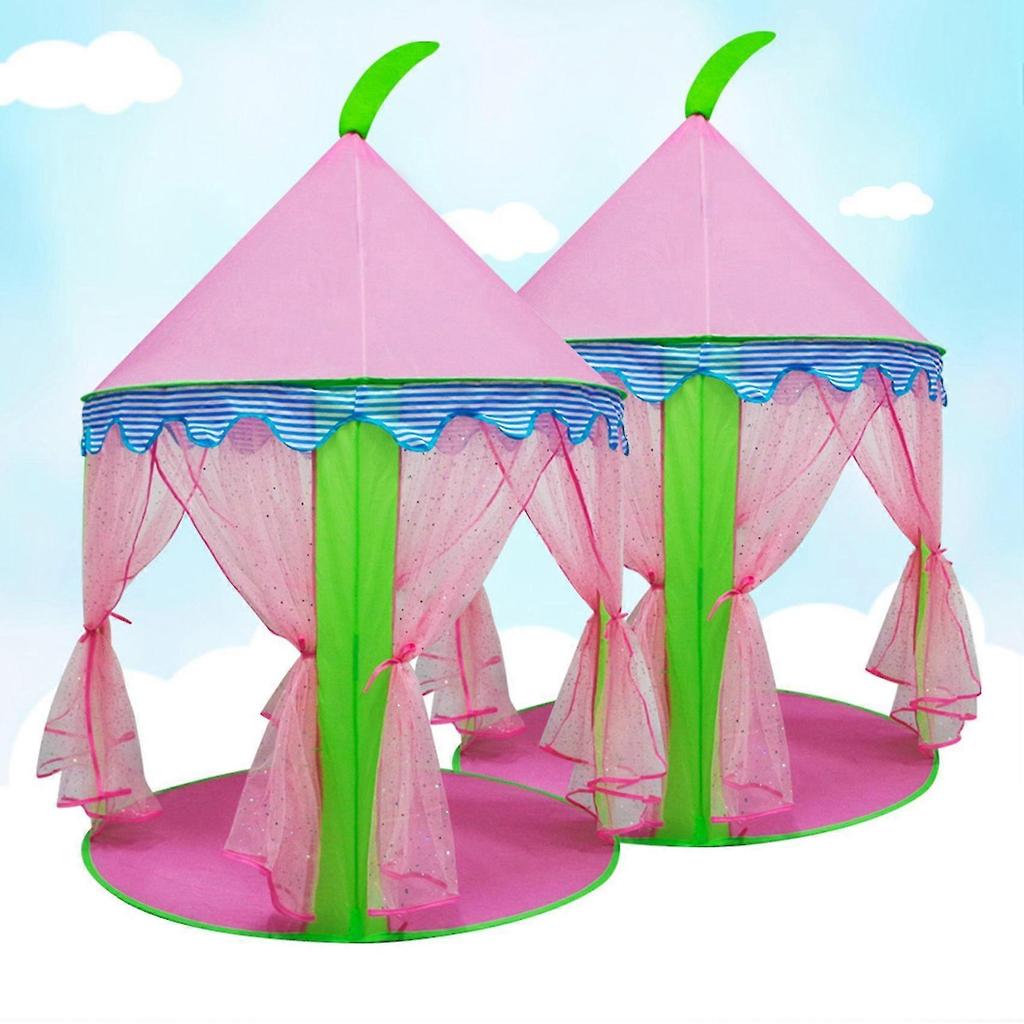 Children's Net Yarn Tent Folding Indoor Ball Pool Game House Tents Tent Gift for Kids Games Center Pink