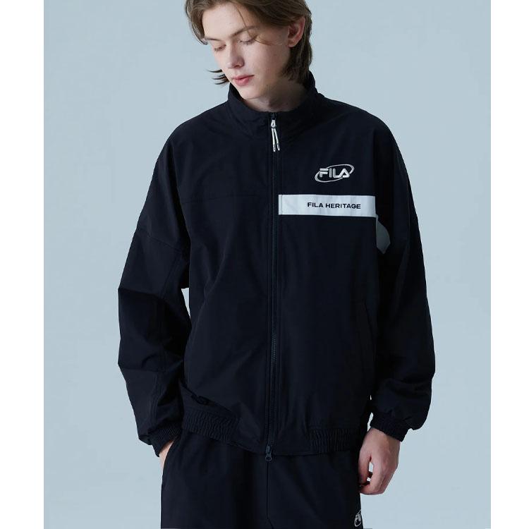 FILA Jackets Unisex Black Stand Collar Moderate Other FS2JKF3101X-BLK
