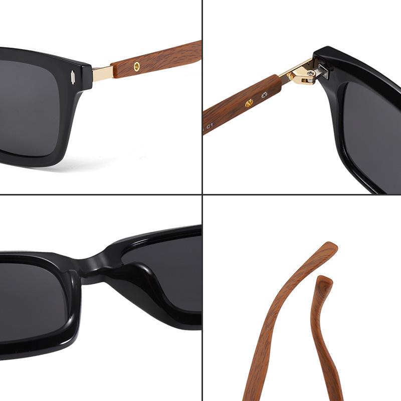Chic Women's Slimming Polarized UV Protection Sunglasses - Wood Grain, Small Frame for Driving.