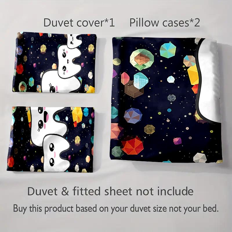 "Smiling Teeth Pattern" Bedding Duvet Cover Sets Duvet Covers Pillowcases Gifts (1 * Duvet Cover 2 * Pillowcases, Without Duvet Insert)