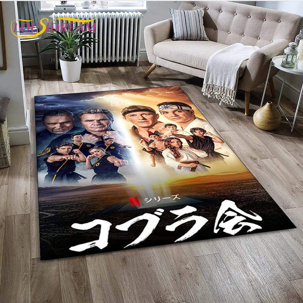 Dywan TV Karate Cobra Kai Amanda Duży, Dywan do Salonu Sypialni Sofa Mata pod Drzwi Dekoracja, Mata Podłogowa Antypoślizgowa do Zabawy dla Dzieci