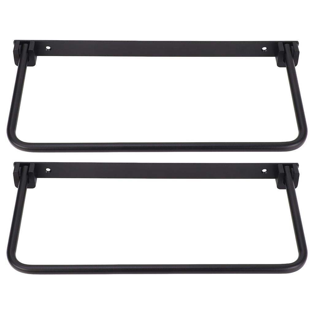 2 Set Foldable RV Shoe Rack Aluminium Alloy Space Saving Wall Mounted Shoe Organizer Shelf for Hotel Living Room Black