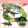 Explore The 144pcs Dinosaur Dino World Kid Flexible Race Car Track Play Set