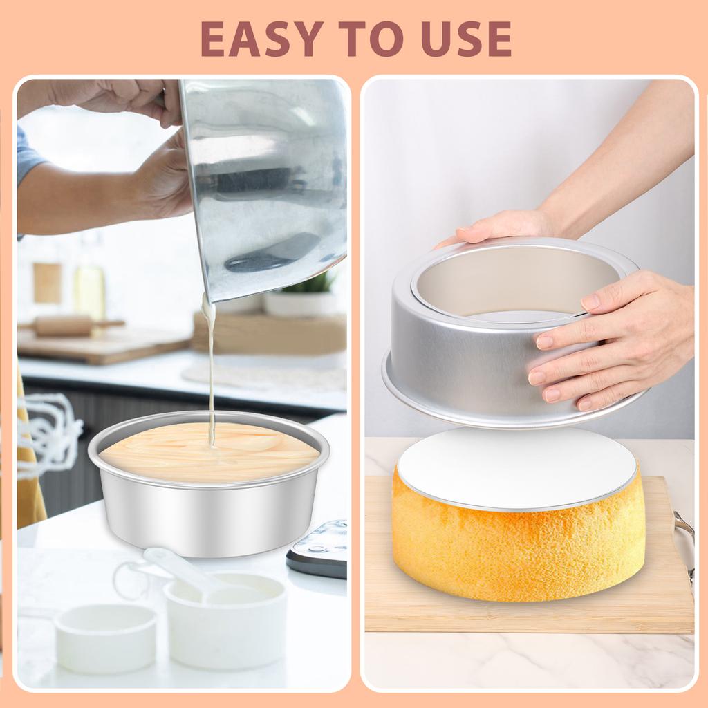 4/6/9inch Round Cake Mold Aluminium Alloy Cake Pan Set Nonstick Baking Mould Easy Releasing Baking Tray for Kitchens Accessories