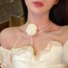 Black Rose Camellia Choker Necklace for Women