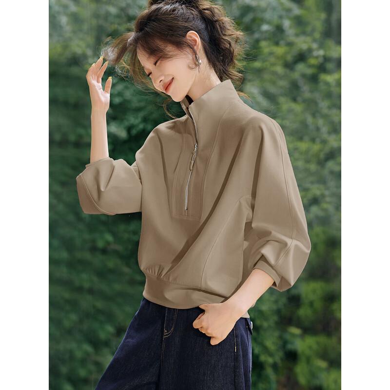 Comfortable Half-Zip Stand Collar Sweatshirt