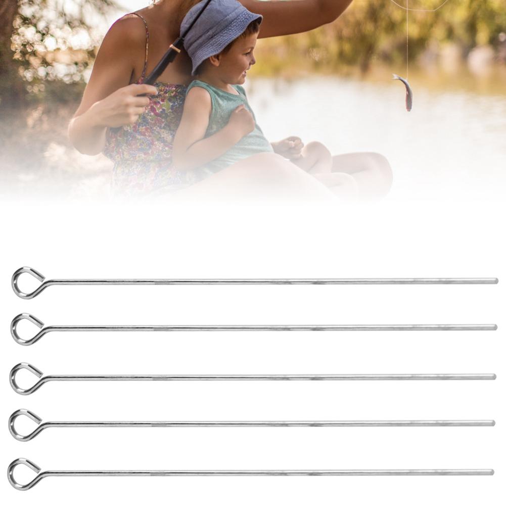 Stainless Steel Fishing Bait Eye Pins Long Needle Flatlock Findings Accessories(50mm )