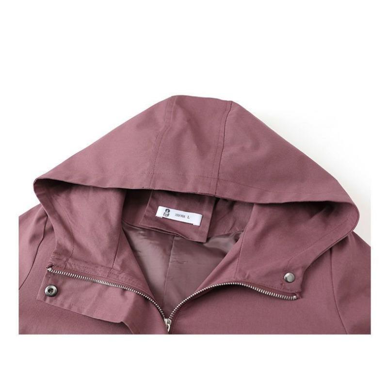Casual Loose Fit Jacket for Women, Mid-Aged Mother Spring Autumn Hooded Coat
