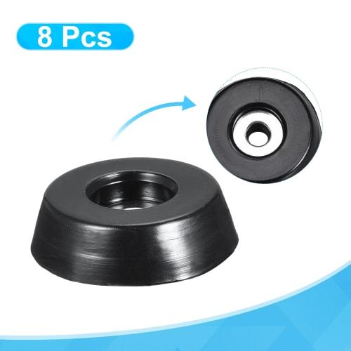 uxcell Round Rubber Bumper Feet with Stainless Steel Screws and Washers for Furniture, Electronics, and Anti-Slip, 18mm W X 5mm H, 8 Pieces