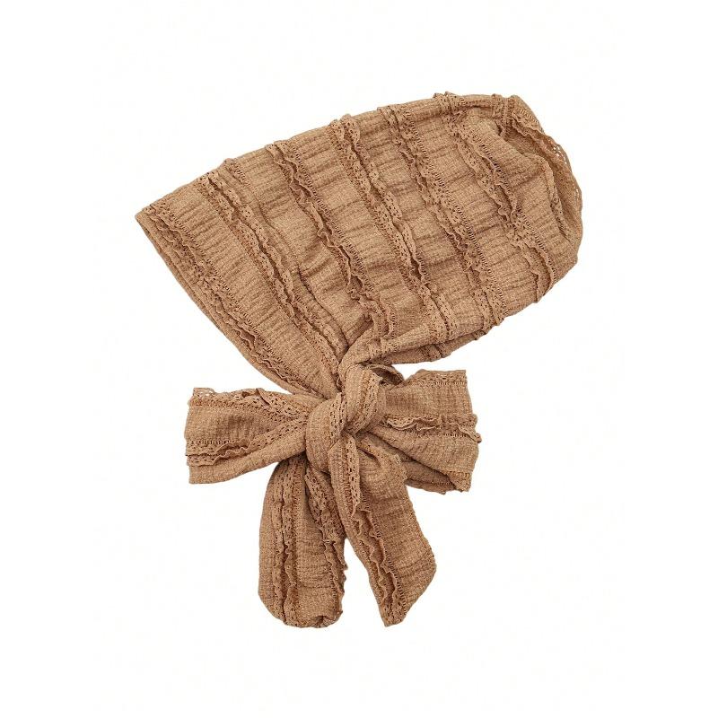 1 Stück doppellagige Spitze Damen Ganzjahres-Weich-Elastisch-Falten-Kopftuch-Kappe Atmungsaktive Haarkappen Modische Turban-Haube