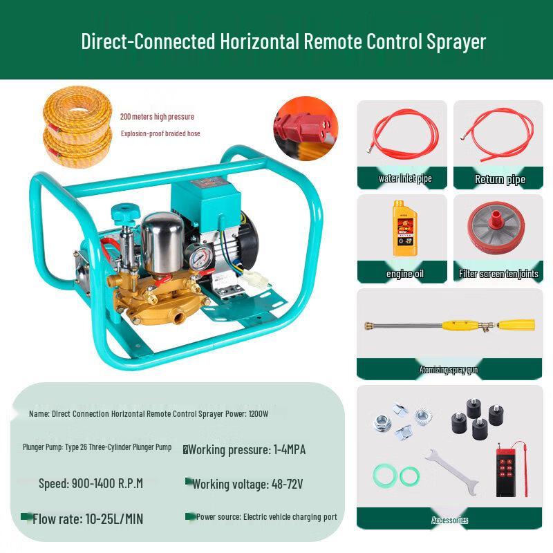 Rongyu EV Remote Control High-Pressure Sprayer with 200m Hose