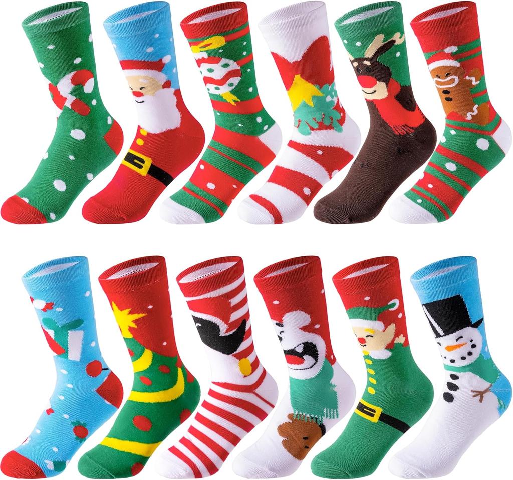 Pairs Christmas Socks Crew Women Holiday Birthday Gift JOYFY 12 for or Entertaining Play Safe Kid Friendly Fun 2