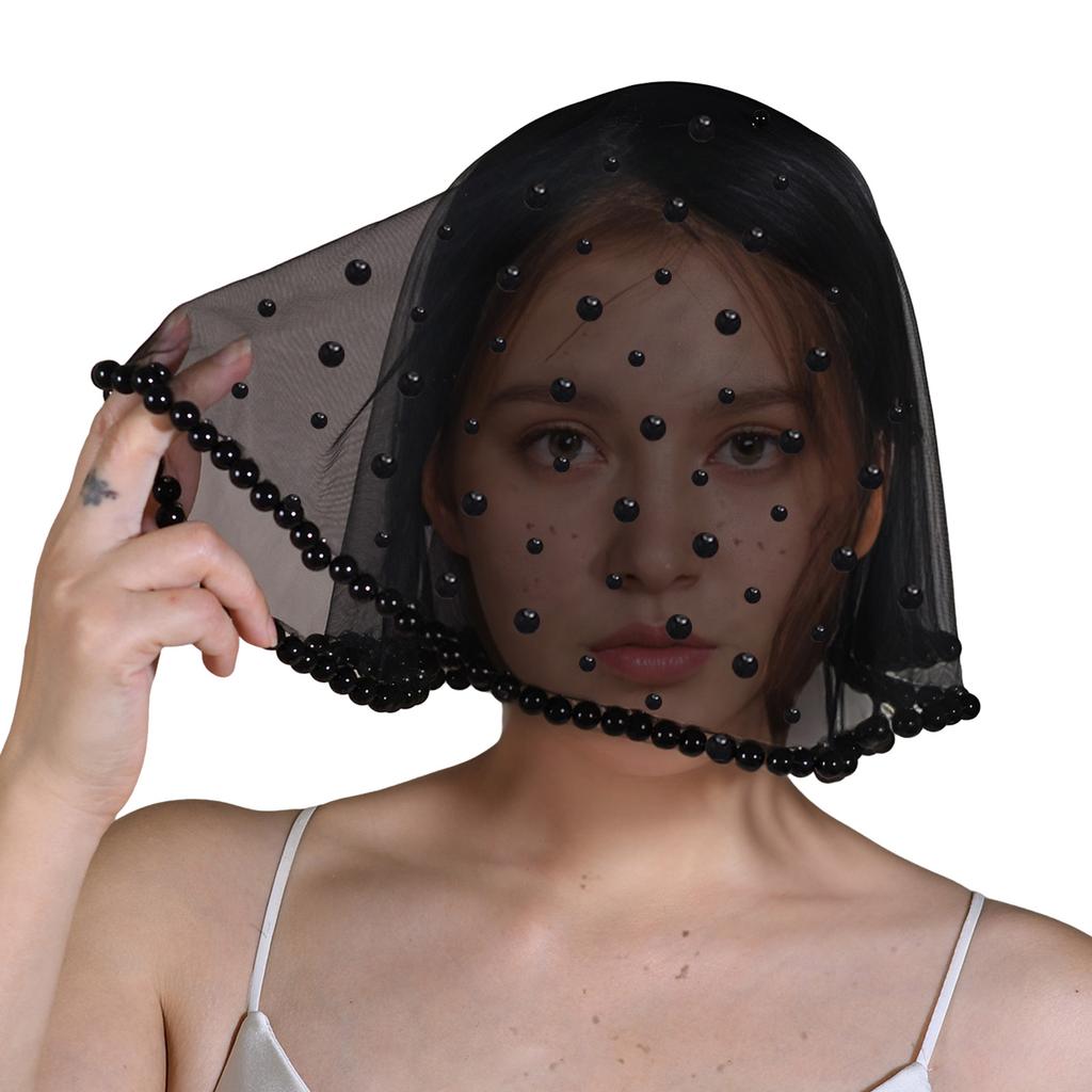 Wedding Pray Scarf Mantilla Veil Delicate Jeweled Pearls for Ladies Mother Wedding Party Headwear Mantilla