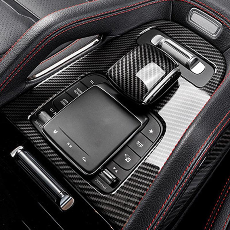 Carbon Fiber Center Console Gear Shift Panel Cover For Mercedes Benz GLE W167 GLS450 X167 GLE C167 350 AMG 63 53 Decoration Trim