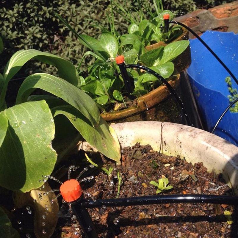 Versatile Micro Drip Water Irrigation Kit Set With Adjustable Drippers And Hose For Gardens