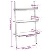 Ladder Shelf with 3 Shelves Black 64 x 34 x 116 cm
