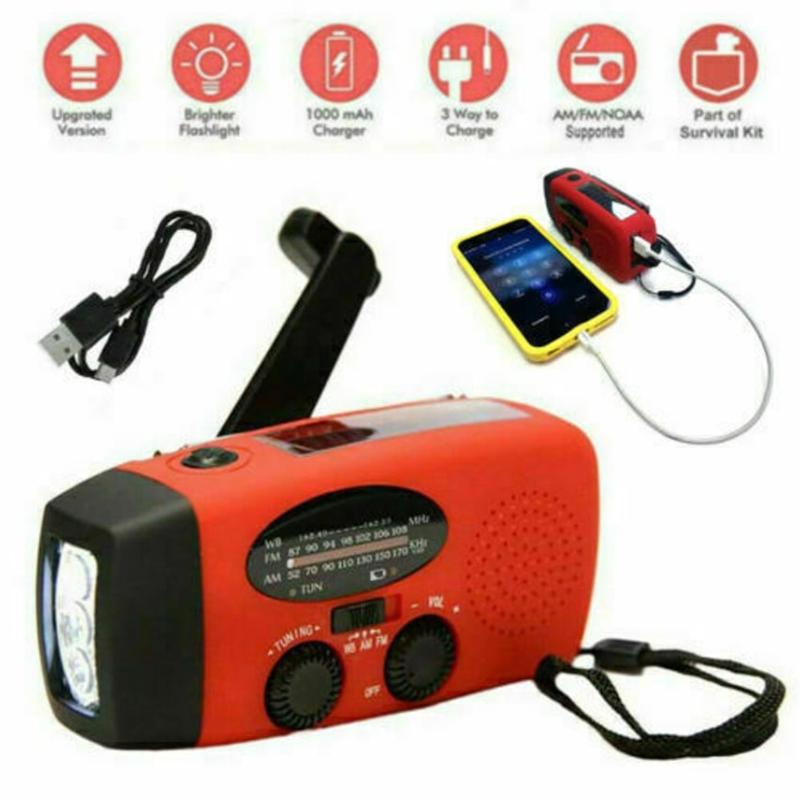 2000mAh multi-function radio, mobile phone emergency charging, hand-cranked solar radio