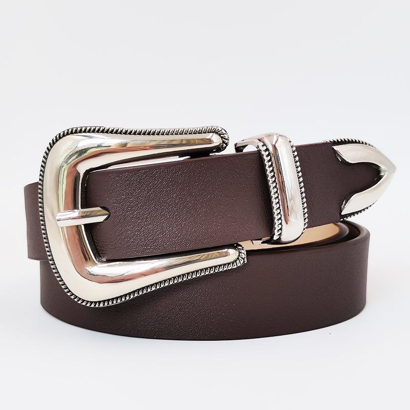 

Новый Ретро Набор из Трех Предметов Женский Ремень Европейский и Американский Панк Стиль ПУ Ремень 105cm