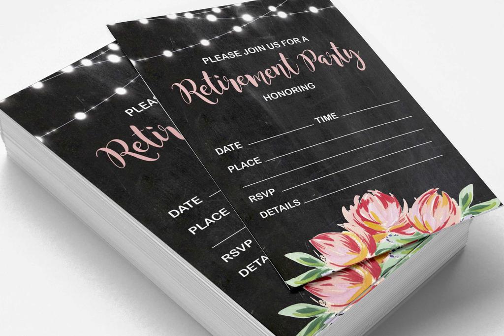 Inkdotpot Pack Of 30, Join Us Invitations With Envelopes, Retirement Party Celebration Invite Cards Fill-In Style Party Supplies 5 X 7 Inches