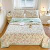 Fresh White Flowers 100% Cotton Quilted Quilt Summer Skin-friendly Comfortable Air Conditioning Quilt for Kids Teens Adults