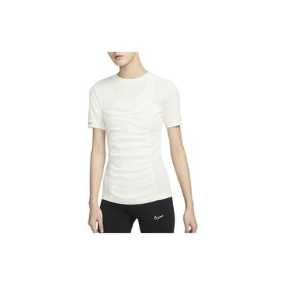 T-shirt Manches Courtes Uni à Nœud Vêtement de Sport Femme Haut Blanc DV8217-133