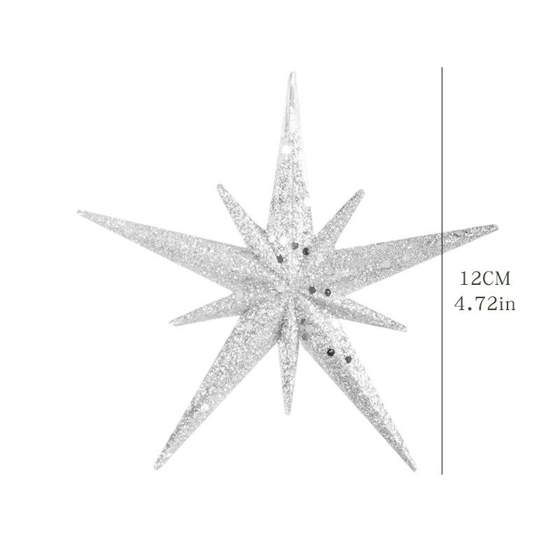 Cedar Champagne Star & Sun Silver Glitter Acrylic Christmas Ornament