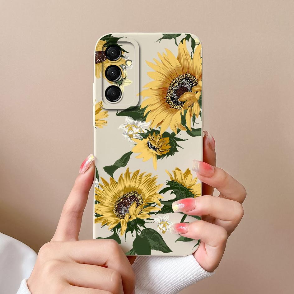 

Популярный бампер Daisy Sunflower для Samsung M55 C55 A16 S24 FE A06 M35, высококачественные матовые силиконовые чехлы для защиты камеры телефона для Galaxy Samsung A16 5G