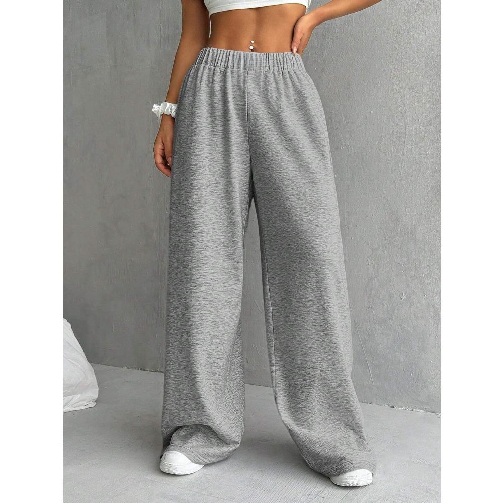 Women's Casual High-Waisted Wide-Leg Pants Men's Light Gray Wide Leg Sweatpants Spring Fall Loose Straight