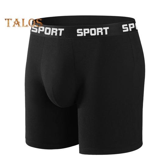 Men Boxer Underwear Slim Fit Patchwork Color Letter Print Shorts Briefs Elastic Mid-Waist Design Smooth Lines U-Convex Panties