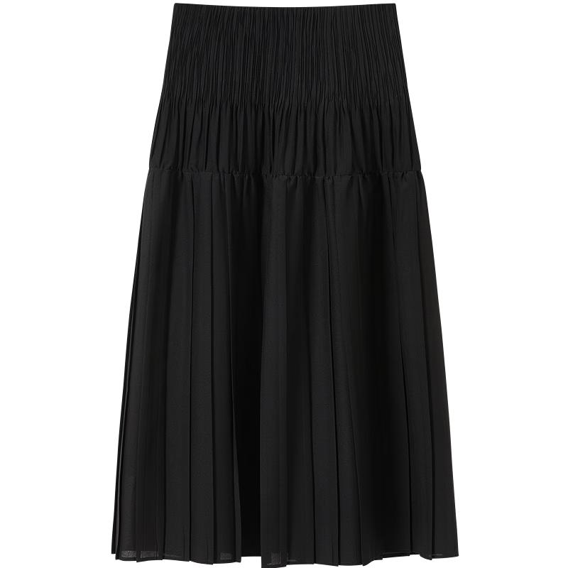 JUZUI Women's Pleated A-line Midi Skirt