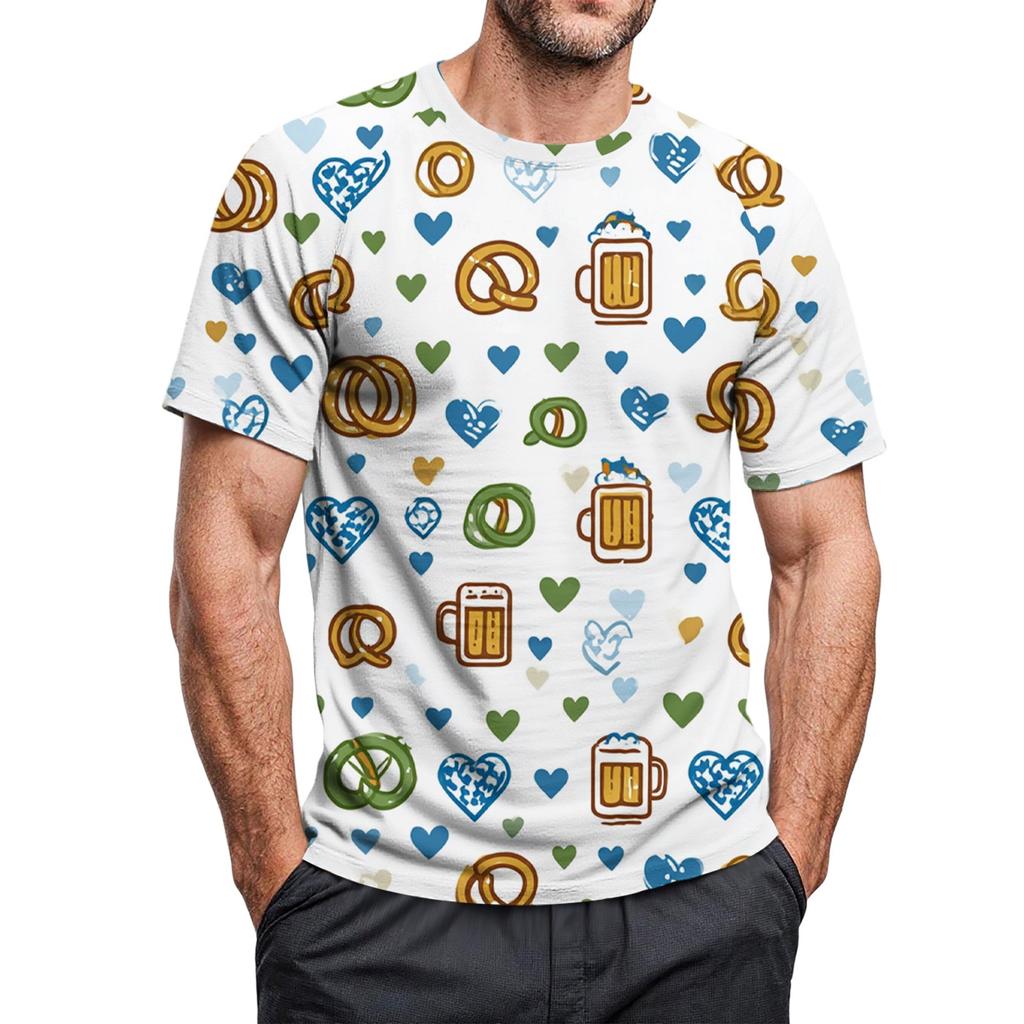 Herre Rundhals Casual Trykket Kortermet T-skjorte Topp