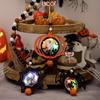 Halloween Wooden Light Hanging Pendant Ghost Festival Atmosphere Layout Glowing Horror Spider Pendant